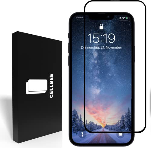 CELLBEE Unbreakable iPhone 13 Mini Panzerglasfolie geeignet für Apple Panzerglasfolie,Staubfrei, 2 Stück Premium Display-Schutz, Full Cover Schutzfolie Unzerbrechlich - Schwarz
