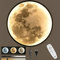 80cm 3D Mond Lampe 45W LED Wandleuchte Dimmbar mit Fernbedienung Wandlampe mit Schalter und Stecker Art Deco Wohnzimmerlampe Mond Nachtlicht Runde Wandbeleuchtung Lampe für Wohnzimmer Schlafzimmer