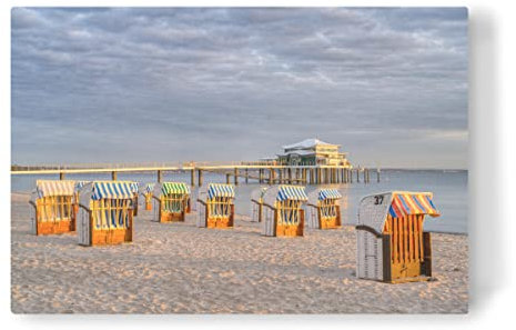 artboxONE Leinwand 90x60 cm Natur Morgensonne am Timmendorfer Strand von Michael Valjak