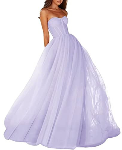 KURFACE Vestido de fiesta fuera del hombro una línea sin mangas hacia fuera puerta vestidos de fiesta de cumpleaños de cuello de novia largo vestido de fiesta de cumpleaños, Lila, 22 Más
