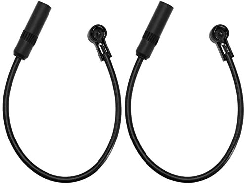 Create idea 2pcs Adaptateur d'antenne d'autoradio DIN vers ISO Convertisseur d'antenne Câbles de Prise Adaptateur d'antenne d'autoradio Accessoires de Voiture 33cm, Noir