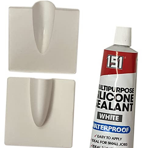 External Brick Buster x 2 inc Sealer - Outdoor Wall Entry Burst Tidy Cover inc Silicone SEALANT - WHITE