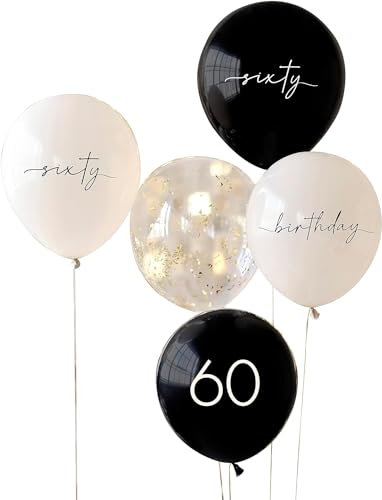 Luftballons Geburtstagsballons Statement-Ballon nude & gold heliumfähig Raumdeko Dekoration Accessoires Zubehör Geburtstags-Deko Frau & Mann Inhalt: 6 Ballons (60. Geburtstag)
