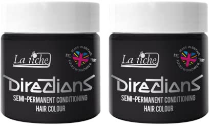 2 x La Riche Directions Semi-Permanent Hair Color Bote de 100 ml (Ebony)