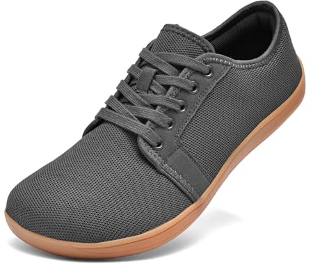 Gugifcto Barefoot Minimalistes Chaussures - Chaussures Maille Pieds Nus Marche Légère Chaussure Fitness pour Homme Femme Darkgrey 41