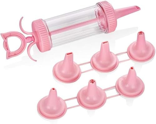 VIVAAS Cream Pump Baking Tool Cream Cake Making Maker Easy Pump Press Machine Cookie Biscuit Kitchen Syringe Food Injector with 7 Nozzles Set Cake Decorating