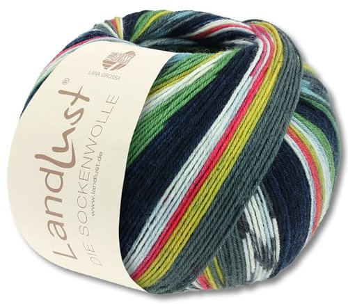 Frida's Wollhaus Lana Grossa 100 g Landlust die Sockenwolle 4-fädig Stricken Wolle Garn 33 Farben (703)