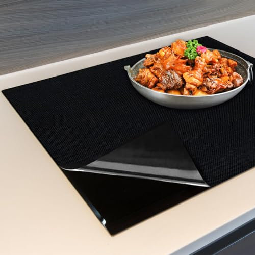 Gohytal Large Induction Hob Protector Mat 54x90cm, Silicone Induction Hob Cover, Kitchen Mat to Protect Cooker Cooktops from Scratches, Heat Resistant Stove Cover, Multifunctional Silicone Mat