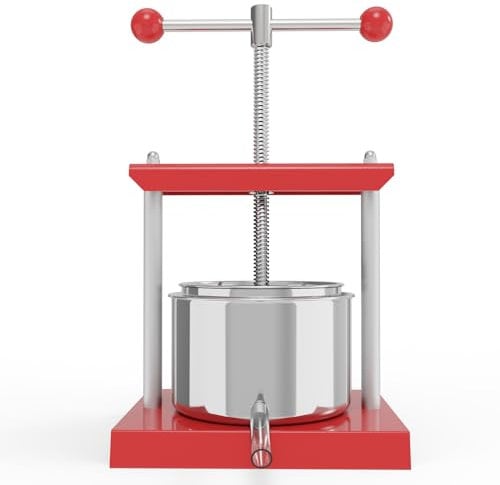 SQUEEZE master Presse à fruits, 0,8 gallon/3 litres, fromage, teinture, herbes, fruits, vin, presse-main, en acier inoxydable et fer pour jus, cidre, vin, huile d'olive
