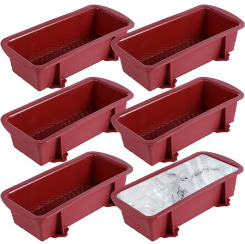 Airener 6PCS Extra Large Ice Block Mold, Ice Maker Silicone Tray Foldable, Reusable Big Ice Cube Maker, Ice Cube Mold for Ice Bath Chiller Cold Plunge Coolers Food Freezing