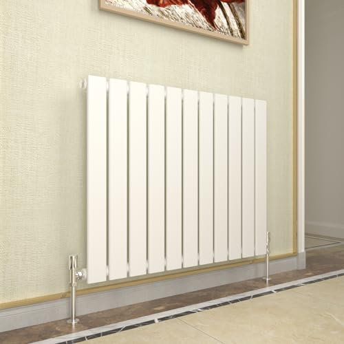 GY Bath Horizontal Radiator White Flat Panel Designer 600x748mm Single Modern Central Heating Rads