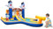 GYMAX Kids Bouncy Castle, 7 in 1 Inflatable Water Park with Slide, Splash Pool, Ball Pit, Water Cannon, Basketball Hoop, Boxing Game & Ring Toss, Children Bounce House for 3-10 Years Old