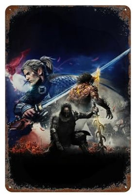 KSOXDAITIP Videospiel Nioh 2 Poster, Wanddekoration, Kunst, Metallblechposter, moderne Wohnkultur, Kunst, Metallposter, Hausbar, Laden, Dekorationen, Vintage-Schild, Geschenk, 30 x 20 cm