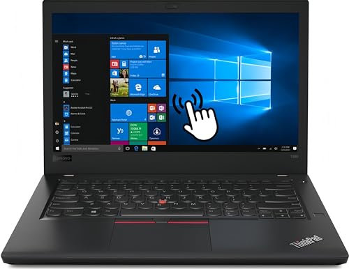 Lenovo ThinkPad T480 - Schermo touch business portatile, 14 pollici FHD (1920 x 1080), Intel i5-8350U fino a 3,6 GHz, 16 GB RAM, 512 GB SSD, Tastiera americana, Windows 10 Pro (ricondizionato)