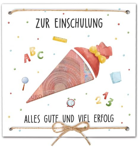 BOFUNX Geldgeschenk Einschulung Verpackung mit Umschlägen Einschulung Karte Schulanfang Geschenke 2024 Schulkind für Jungen Mädchen