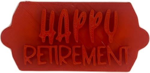 Happy Retirement Embosser, Cake, Cupcake and Biscuit Stamp for Embossing Fondant Icing