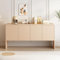 DIYHOM Moderner Sideboard Wohnzimmerschrank mit 4 Türen und Rückstoßvorrichtung, Küchenschrank, Buffetschrank, für Esszimmer, Wohnzimmer, Eingang, 152.5 x 40 x 76.5cm,Aprikosencreme