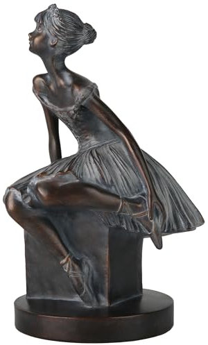 Grace4Joy Ballerina-Figuren – Ballerina-Statuen, Kunstharz, Bronze-Finish, Skulptur, Vintage-Heimdekoration, handbemalte Ballettmädchen-Figur für Tänzerin