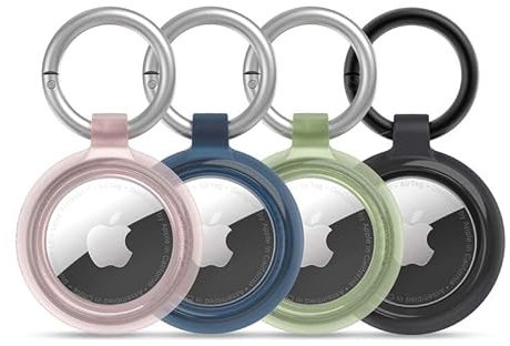 OtterBox AirTags Clear Case per AirTag, antishock e Cadute, Protezione Ultra Sottile e Rugged per Apple AirTags, Confezione da Quattro, con moschettone, Ocean Life