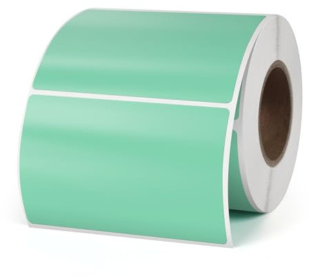 Grün Rechteckig Aufkleber Vinyl-Etikett Wasserfest 76×50 mm Rolle Selbstklebend für Farbcodierung Klassenzimmer Büro 500 Stück