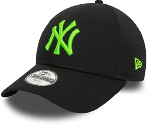 New Era Kinder Chyt Neon 9Forty Adjustable Cap NY Yankees Schwarz Grün, Size:Child