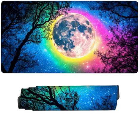 Tapis de Souris XXL Noir 1200x600x3mm, Texturée Résistant à Usure Lavable Tapis Souris Lune Grand Tapis de Souris Gamer avec Surface en Caoutchouc Antidérapant Résistant Tapis de Bureau, Bureau H2-137