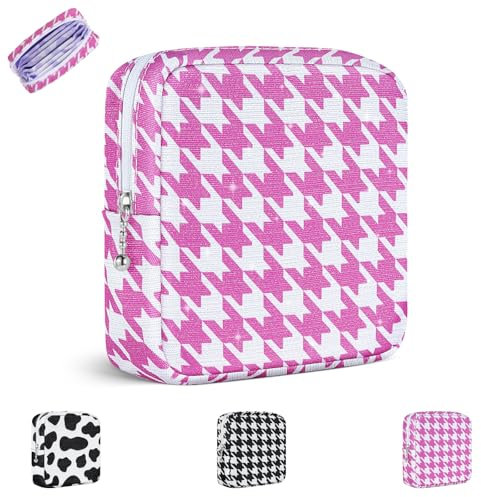 Pochette Rangement pour Serviette Hygiénique Protège Slip Culotte Menstruelle Adolescent Fille Sac de Rangement Serviettes Hygiéniques Tampons pour Kit Premieres Regles Jeune Fille Cadeau(Rose)