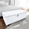 Harveys Living Ottoman Storage Box - Penal Style Engineered Wood Luxurious Plush Velvet Ottoman Storage Bench - (White Plush, Legs)
