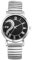 JewelryWe Damenuhr Herz Elastische Uhren: Strass Semi Herz Buchstaben Love Analog Quarz Armbanduhr Damen Silber Edelstahl Stretch Armband Uhr mit Zugarmband & Schwarz Römischen Ziffern Zifferblatt