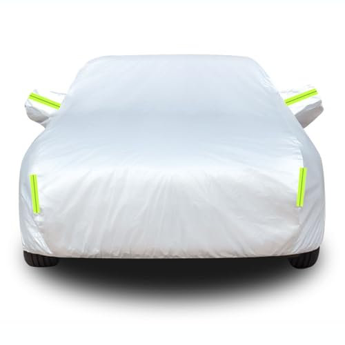 Gaoxianglin Autoabdeckung, Autoplane für 𝖱𝖾𝗇𝖺𝗎𝗅𝗍 Clio 4 RS, Vollgaragen Outdoor wasserdicht Plane Oxford-Gewebe mit Reißverschluss Allwetter Schneeregen UV-Kratzer Schutz und Kratzern(Silver)