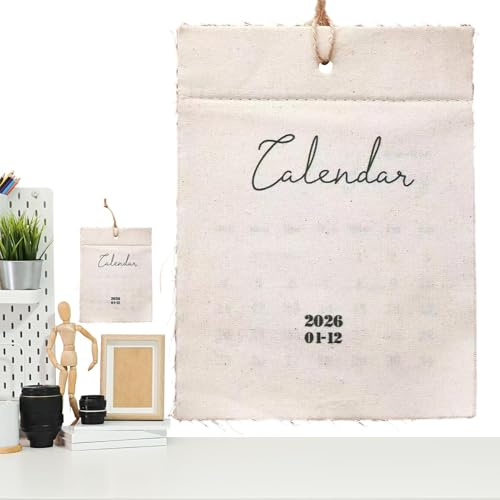 Riaisttd Kalender 2026, Wandkalender, 12 Monate, Textil-Datumsplaner, Haushaltsplaner, Kalender, für Hausbesitzer, Schule, Büro, Studenten, Lehrer, Berater, Freiberufler, Wohnzimmer, Schlafzimmer