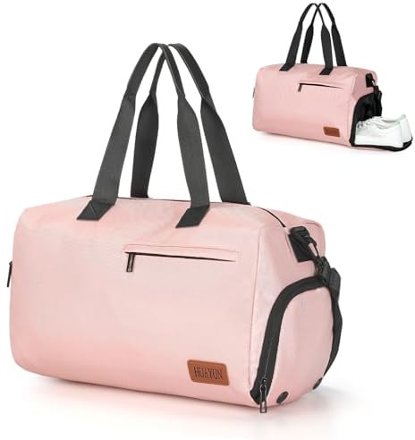 Romon Sac de Sport 22L Rose avec Compartiment Chaussures, Imperméable Sac Voyage Multifonctionnel, Bandoulière Réglable Ou À Main, pour Gym Et Weekend
