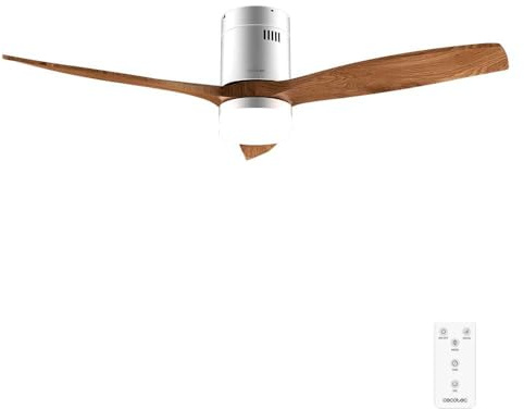Cecotec Ventilador de Techo con Luz y Mando a Distancia de 52 EnergySilence Aero 5600 Classic Iron&DarkWood. Motor DC 40W, 3 Aspas, Luz LED, Temporizador, 6 Velocidades, Modo Winter/Summer