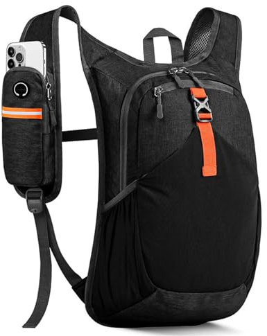 YYTECH 15L Wanderrucksack Damen Herren Kleiner Rucksack Herren Faltbarer Rucksack Trekkingrucksack Leichter Daypack Tagesrucksack für Camping Outdoor Wandern Travel Schwarz