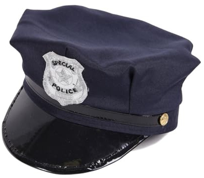 PartyMagix Polizeimütze Kinder Blau – verstellbare Verkleidungsmütze für Karneval & Fasching – Polizei Kostüm Zubehör – Einheitsgröße für Kinder