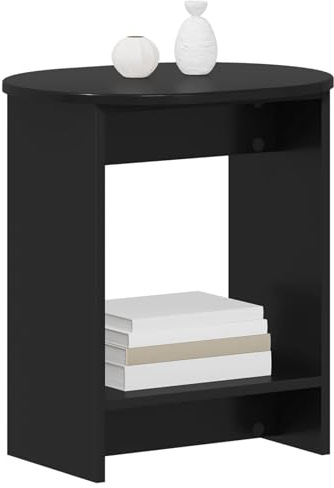 vidaXL Beistelltisch Schwarz 50 x 39,5 x 55 cm Holzwerkstoff, Moderner rechteckiger Beistelltisch, robuster, feuchtigkeitsbeständiger Indoor-Möbel, kompakte Aufbewahrung, Schlichtes Design