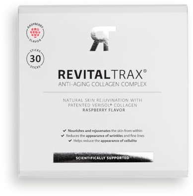 RevitalTrax Kollagenpulver mit Himbeergeschmack – 5.000 mg Verisol Kollagen-Komplex für Haut, Haare & Nägel, 30 Beutel