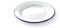 HENDI Assiette en acier émaillé blanc, avec bord bleu, récipient, plat rond, assiette plate, ø200x(H) 15mm