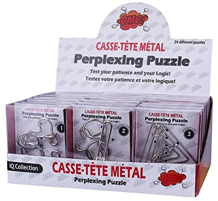 Holzsammlung 24 Stück Knobelspiele Metall, Metallpuzzle Metallknobellei Set IQ Spiele Geduldspiel Geschicklichkeitsspiel, Metal Puzzle Denkspiele Spielzeug Mini Geschenk für Erwachsene und Kinder