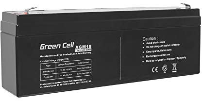 Green Cell Batteria Lead Acid AGM 12V 2.3Ah Al Piombo Ricaricabile Ciclica Pila batteria Ermetica Batterie di ricambio per UPS Bici elettriche Emergenza Elettronica Trattorino Quad