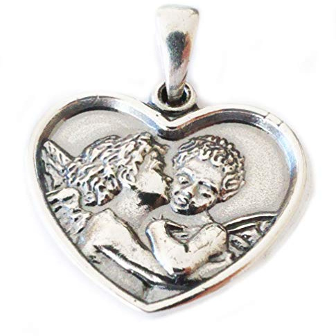 Spirit of Avalon Herz Engel Anhänger 925 Sterling Silber mit Kette Christlicher Engel Schutzengel Maria Kinder Meditation Yoga Spiritualität,Weihnachten