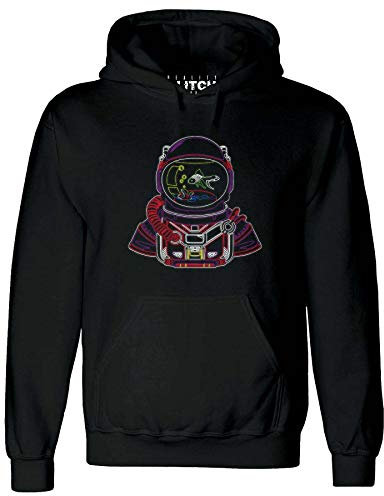 Reality Glitch Astro Goldfish Bowl Mens Hoodie (Black, XL)