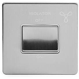 Soho Lighting Brushed Chrome Fan Isolator Switch White Ins Screwless