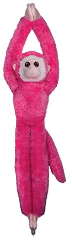 Deluxebase EcoBuddiez Tree Huggers - Pink Squirrel Monkey from Small 55cm Hanging Soft Toy made from Recycled Plastic Bottles. Eco-friendly soft and cuddly plush toy and perfect cuddly gift for kids.