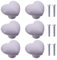 6Pcs Furniture Ceramic Knobs Heart Shape Ceramic Cupboard Drawer Knobs Ceramic Handles with Screws for Children's Room Kitchen Cupboards Bookshelf (Purple)