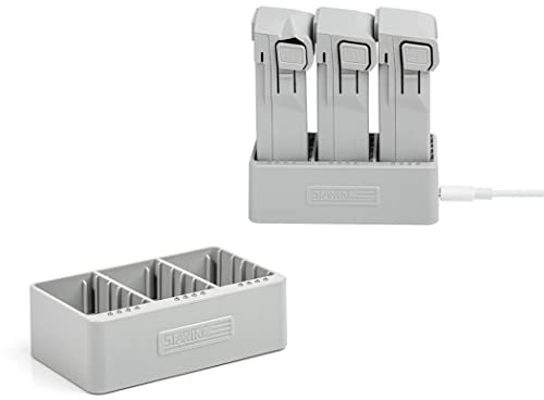 UBEIYI Ladegerät für DJI Mini 3 Pro, Intelligentes USB Akku Ladestation für DJI Mini 3 Pro (Aufeinanderfolgende Aufladung von 3 Batterien), USB-C-C/USB-C-A-Ladekabel, Unterstützt PD Schnellladung