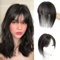 Hair Topper für Frauen mit Pony 360 Haar Topper für dünner werdendes Haar Echthaar Extensions mit Clip in Pony