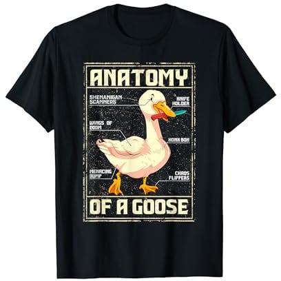 Anatomy of a Goose T-shirt Oca divertente Maglietta