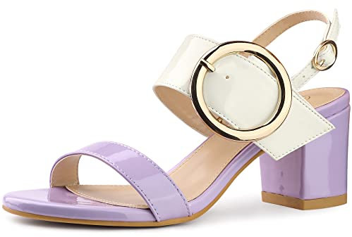 Perphy Slingback Chunky Sandali con tacco alto per le donne, Viola, 37 EU