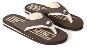 Animal Jekyl Mens Flip-Flops - Slip-on, Lightweight & Comfortable Footwear with Soft Padded upper Straps - Best for Spring Summer & Outdoors Brown Adult Shoe Size 12